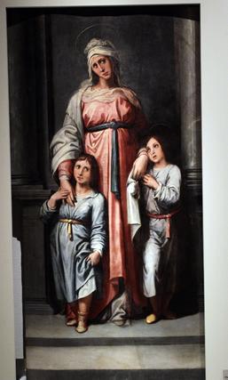 Vista de las piezas mostradas en la exposición del Bellas Artes sobre el proceso de restauración del retablo de la Iglesia de Santa Ana.